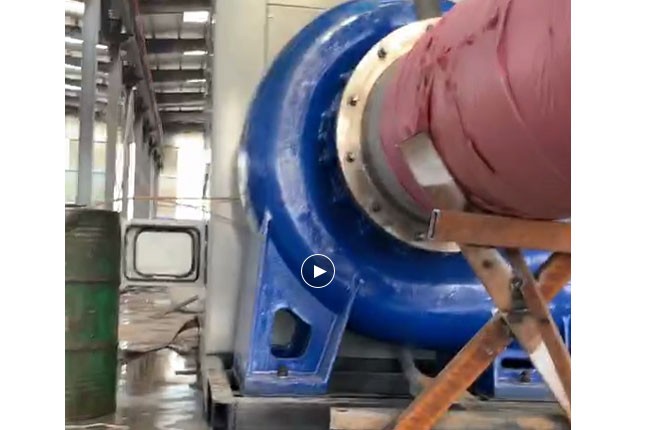 开云（中国）泵业流量5100立方大型柴油机混流泵机组测试中
